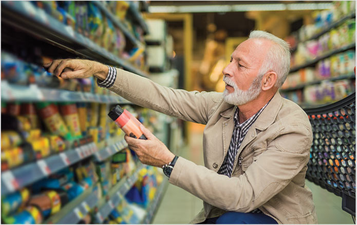 Shopping at a supermarket
