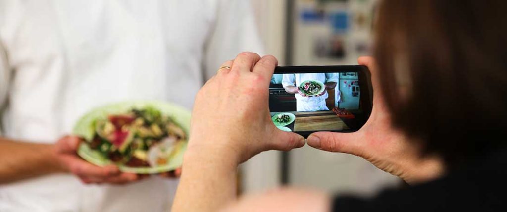 Taking a picture of a menu item