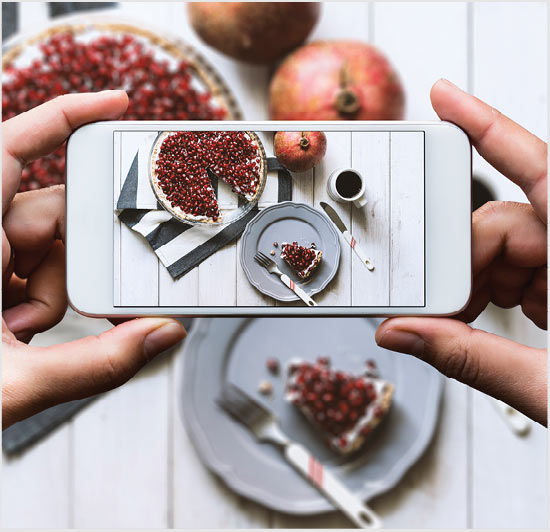 Taking pictures of dessert